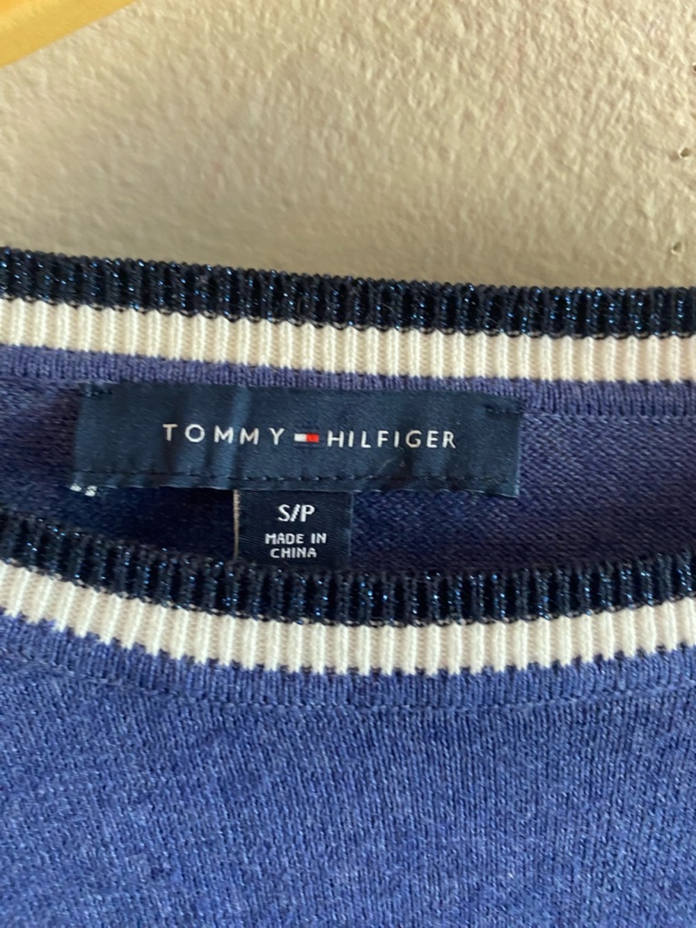 TOMMY HILFIGER Blue Flag Cotton Sweater Americana - Picture 5 of 7